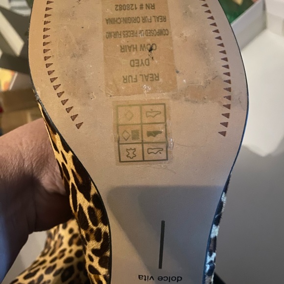 DOLCE VITA “Cyan” Womens 13 Dk Leopard calf hair boots - Picture 4 of 7